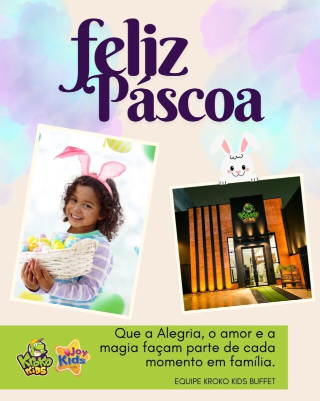 A época mais doce e mágica do ano chegou! 🐰✨ E por aqui, o nosso querido Kroko já entrou no clima com suas orelhinhas para celebrar com vocês! 🐊🥕

Nesta Páscoa, desejamos que a verdadeira magia aconteça dentro da sua casa: nos abraços apertados, nas risadas gostosas e na alegria de ver o brilho nos olhos das crianças ao procurarem os ovinhos. Que o amor e a união sejam os maiores presentes do dia! 💛💜

Aqui no Kroko Kids, nós sabemos que a vida é feita desses instantes especiais. Nosso maior propósito é transformar cada sorriso e cada brincadeira em lembranças que a sua família vai guardar para sempre.

Conta pra gente aqui nos comentários: qual é a tradição de Páscoa favorita da sua família? A caça aos ovos ou aquele almoço especial de domingo? 👇💬

Uma Feliz Páscoa, cheia de encanto e diversão, de toda a equipe Kroko Kids! 🌟

📲 Compartilhe esse post com alguém que faz a sua Páscoa ser mais especial!

#KrokoKids #PáscoaKrokoKids #BuffetInfantil #MomentosEmFamília #DiversãoViraMemória #FelizPáscoa #PáscoaMágica ##cacaaosovos